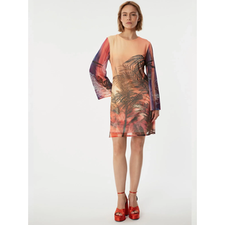 Ana Alcazar Kleid Zilla dunkelbraun / lila / hellorange / hellpink 40