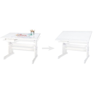Kinderschreibtisch PINOLINO "Lena, weiß" Gr. B/H/T: 109 cm x 70 cm x 58 cm, weiß Baby Tische Kinderschreibtische Tisch Made in Europe
