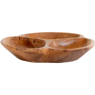 Obstschale, Teak, Holz, Teakholz, massiv, rund, 30x5x30 cm, Real Wood, Essen & Trinken, Geschirr, Schalen & Schüsseln, Obstschalen
