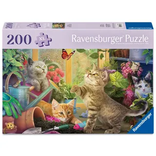 Ravensburger Puzzle 12001735 - Verspielte Kätzchen - 200 Teile Katzen-Puzzle für ältere Menschen und Senioren, mit größeren Puzzleteilen, großer Bildvorlage und mit Stabiler Unterlage zum Puzzeln