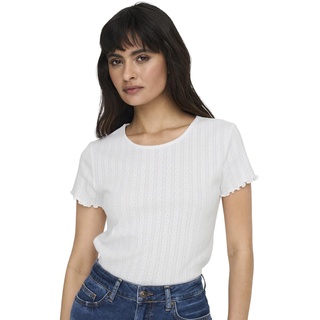 Only Damen T-Shirt ONLCARLOTTA Regular Fit Weiß 15256154 XL