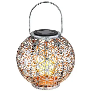 Solar Lampe Outdoor Solarleuchte orientalisch LED Solar Laterne Außen, Lichteffekt Lebensblume, 1x LED warmweiß, DxH 20x29 cm, Terrasse Garten