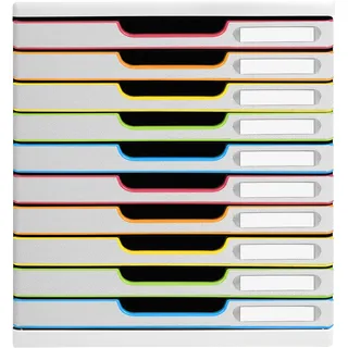 Exacompta Schubladenbox Modulo A4+ 10 Schübe weiß, 28.8x32x35 cm