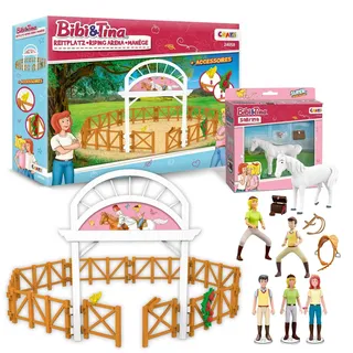 CRAZE Bibi & Tina Vorteilspack – Großes Spielset mit Pferd & Figuren | Komplettset mit Reitplatz, Pferd Sabrina und 5 Figuren für Abenteuer und Rollenspiele rund um den Martinshof