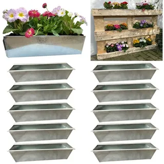 Hossi's Wholesale Balkonkasten 38 x 13 x 9 cm Silber