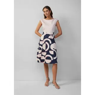 S.Oliver BLACK LABEL Ausgestelltes Etuikleid aus Baumwollmix Damen, blau, 42
