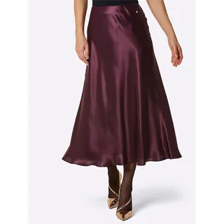 Webrock CREATION L PREMIUM, Damen, Gr. 50, burgund, 70% Viskose, 30% Seide, unifarben, lang, Röcke