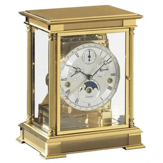 Kieninger -Tischuhr Messing Glas 3 Melodien Schlagwerk Mechanisch 24cm- 1240-06-05