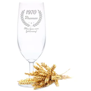 GRAVURZEILE Leonardo Bierglas mit Gravur - Geburtstagsbier - Personalisiert mit Name & Datum - Geschenk für Papa - Ideal als Geburtstagsgeschenk zum Geburtstag für Opa - 0,5l Farbe Geburtsjahr