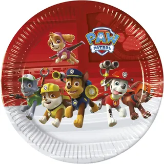 Procos 67202 89774 - Teller Paw Patrol, 8 Stück, Durchmesser 23 cm, Einwegteller, Kindergeburtstag, Partygeschirr