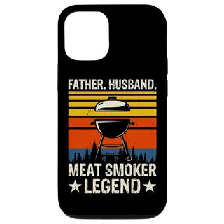 Hülle für iPhone 15 Vater Ehemann Fleisch Smoker Legende Lustig Retro BBQ Chef Papa