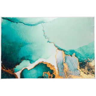 KLEINE WOLKE Badteppich Teal Petrol 60 x 90 cm