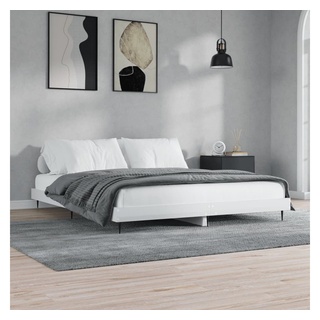 vidaXL Bett Bettgestell Hochglanz-Weiß 200x200 cm Holzwerkstoff weiß 200 cm x 200 cm
