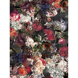 Rasch Tapete 606874 - Fototapete auf Vlies mit Blumen in Lila, Blumentapete, Vintage - 3,00m x 2,25m (LxB)
