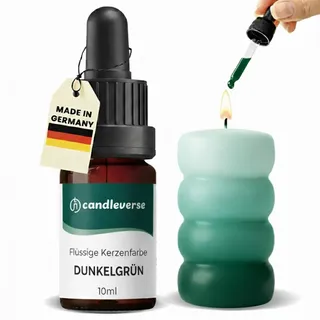 Candleverse Flüssige Kerzenfarbe [Dunkelgrün] 10ml | Hochkonzentriert | Mit Pipette dosierbar · öllöslich · Farbtöne individuell mischbar · für kreative Kerzenprojekte
