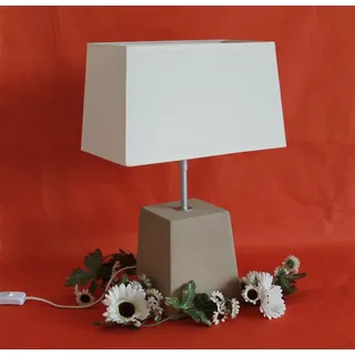 100 Tischlampe Stehlampe Deko Leuchte Lampe weiß Stein eckig
