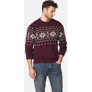 Rundhalspullover BABISTA "Pullover BIATOLLI", Herren, Gr. XXL, rot (dunkelrot), Obermaterial: 100% Baumwolle CO., gemustert, normal, Rundhals, Pullover Rundhalspullover