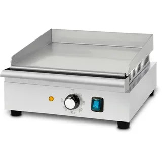 Vertes Grillplatte Bratplatte Plancha Grill Elektrisch 1400W aus Edelstahl Grillfläche Glatt 32x26cm, Thermostat, Temperatur 50-300°C, & Wärmeschutz,