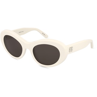 Balenciaga BB0294S Damen-Sonnenbrille Vollrand Rund Recycled Acetat-Gestell, weiß
