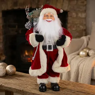Weihnachtsmann Sigurd 45cm Weihnachten Deko Figur stehend Nikolaus Santa rot