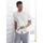 H I S H I S Herren Gr S 37/38 N-Gr weiß Web Obermaterial 100 Baumwolle unifarben regular fit Rundhals abgesteppte Kante Hemden mit Kentkragen Oxford-Qualität aus reiner Baumwolle Topseller