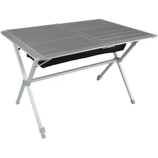 BERGER Campingtisch mit rollbarer Tischplatte - Klapptisch Höhenverstellbar Klappbar | Gartentisch, Esstisch, Balkon, Garten, Terrasse (Aluminium)
