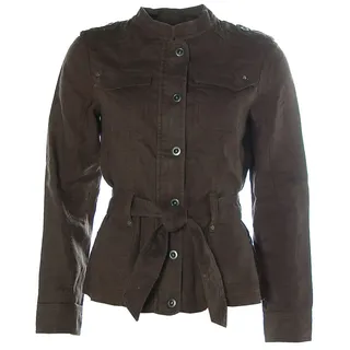 ESPRIT Damen Jacke mit Gürtel Leinen (Braun, 38) - 38