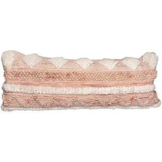 Zierkissen, Creme, Rosa, Textil, Füllung: Polyester, rechteckig, 95x35x15 cm, ISO 9001, Care & Fair, Global Recycled Standard (Grs), GoodWeave, hochwertige Qualität, mit Fransen, Wohntextilien, Kissen, Dekokissen