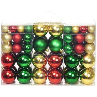 vidaXL Weihnachtskugeln 100 Stk. Rot/Golden/Grün