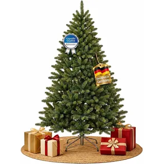 Luxus Weihnachtsbaum - Künstlich mit LED - Spritzguss Tannenbaum - Christbaum mit Standfuß-100% Voll PE- B1 Zerttifikat schwer entflammbar (85 cm)