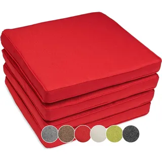 sunnypillow Sitzkissen 50 x 50 x 5 cm rot 4-tlg.