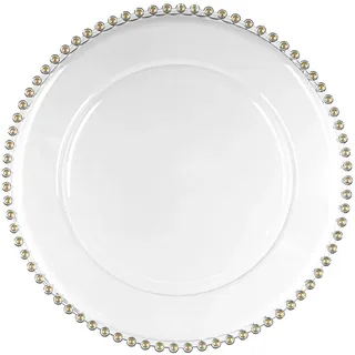 Partydeco Dekoteller 32 cm Transparent/Gold