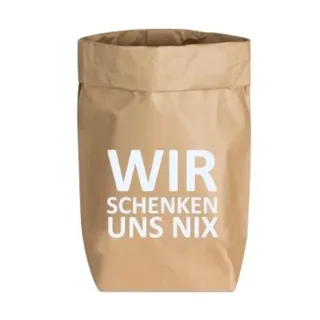 17;30 HOME Papiertüte, klein - Wir schenken uns nix, weiß - 22x36 cm