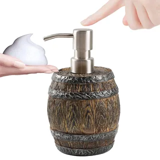 Vintage Seifenspender, dekorativer Seifenpumpenspender - 400 ml fassförmige Duschgelflasche,Aufbewahrung von Lotionsflaschen, Handlotionsflasche, für Badezimmer, Schlafzimmer