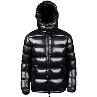 Herren Daunenjacke Winter Kapuze Warm Puffer Ente Daunen Mantel, Schwarz , XS - XS