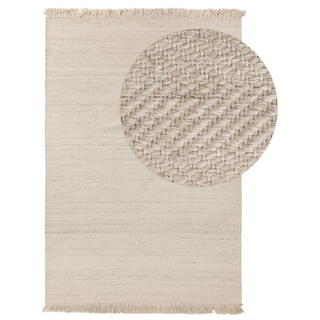benuta Pure Wollteppich Lars Cream 160x230 cm - Naturfaserteppich aus Wolle