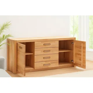 bv-vertrieb Standvitrine Vitrine Glasvitrine Anrichte Highboard Sideboard Kernbuche massiv