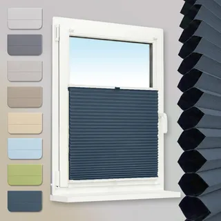 Plisart Wabenplissee Klemmfix ohne Bohren, 100% Verdunkelung Honeycomb Rollo zweifarbig, Anthrazit-Weiß 90x130cm - Thermo Faltrollo mit Metallklemmen für Fenster & Tür, Jalousie, Plisseerollo