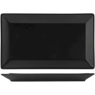 H&H Osaka rechteckige Teller 25 x 15 cm Schwarz 6er Set