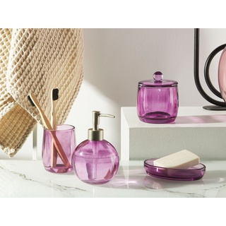 Badezimmer Set 4-teilig Glas violett ROANA