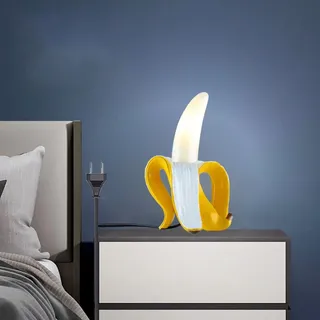 LOGT LED Banane Tischlampe Modern Kreative Obst Kunst Dekoration Tischleuchten, 3000K 3W 3D Harz Bananen Nachttischlampe Kinderzimmer Lampe für Schlafzimmer, Obstgeschäft, Geburtstag Geschenk