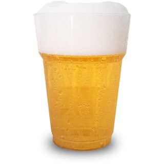 silverkitchen 40x Bier Cup transparent 200ml - Beerpongbecher bruchsicher wiederverwendbar mit Eichstrich Mehrwegbecher aus PP Hartplastik Made in Germany