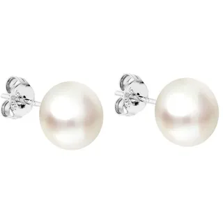 LÖB Paar Ohrstecker 925 Silber Zuchtperlen Ohrringe Perlenohrringe Perlen Ohrstecker Rund (Geschenke für Frauen Beste Freundin Mutter Mama Damen zum Geburtstag Weihnachten Weihnachtsgeschenke, Inkl. Schmuckbox), Perlenohrstecker weiß 6mm Klein Stecker echte Süßwasserperlen Tropfen silberfarben