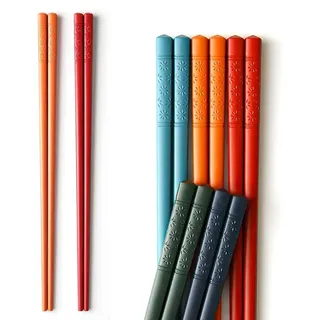 AOOSY 5 Paar chinesische Essstäbchen aus Glasfaser, mehrfarbig, wiederverwendbar, spülmaschinenfest, japanische Essstäbchen, 24 cm Länge (5 Far...