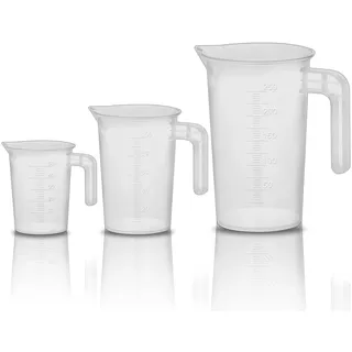 Messbecher Klein 50ml 100ml 250ml, Transparent 3 Pack Messbecher Set Klein Mit Griff, Hitzebeständig Präzisions Messbecher für Labor Küche Garten Reiniger