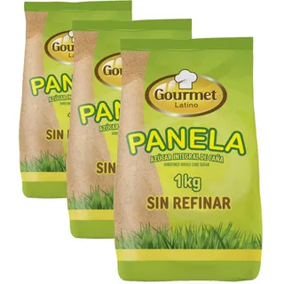 Panela Pulver - 1 kg - Reich an Vitaminen und Mineralstoffen - Hilft, deine körperliche Leistungsfähigkeit zu verbessern - Unraffinierter Vollrohrzucker - Ideal für Backwaren - Gourmet Latino