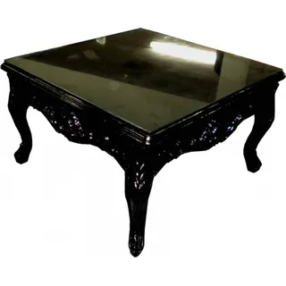 Casa Padrino Barock Beistelltisch Schwarz 80 x 80 cm - Couch Tisch - Couchtisch - Wohnzimmer Tisch