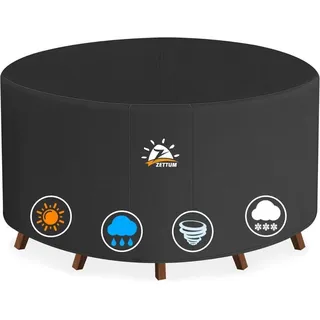 luxuskollektion Abdeckung für Gartenmöbel Ø215 x 73 cm Schwarz
