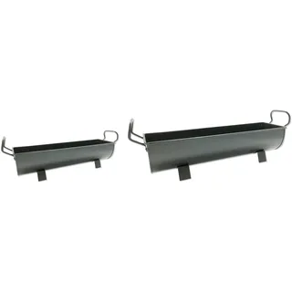 DARO DEKO Metall Blumenkasten 2er Set - 52 und 63cm schwarz Blumen-Topf Übertopf Blumenkasten Pflanz-Schale