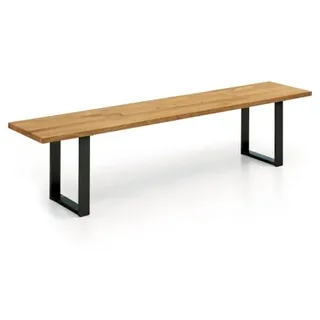 Niehoff Oak Edition Bank Charaktereiche Eisen schwarz 140cm